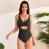 🔥🔥Womens One Piece Swimsuits Push Up Tummy Control Bathing Suits V Neck Cutout Modest Swimwear