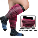 Colorful Pattern Plus Size Compression Socks(3 Pairs)