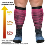 Colorful Pattern Plus Size Compression Socks(3 Pairs)