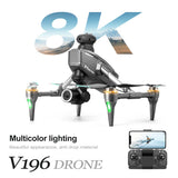 🔥(FREE SHIPPING)🔔 Drone with 8K camera for adults, v196 rc quadcopter with auto return, follow me, brushless motor, circular flight, waypoint, altitude hold, headless mode, 28 minutes long flight time!!