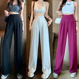 Figure-flattering versatile high-waisted wide leg trousers（Buy 2 pieces for free shipping）