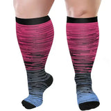 Colorful Pattern Plus Size Compression Socks(3 Pairs)