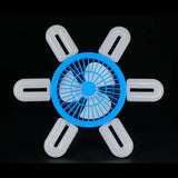 2 in 1 6 Light Foldable Fan