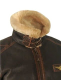 Sheepskin fur pilot jacket