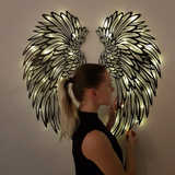 🔥 1 PAIR ANGEL WINGS METAL WALL ART WITH LED LIGHTS-🎁