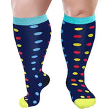 Colorful Pattern Plus Size Compression Socks(3 Pairs)