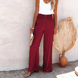 2024 Hot Sale🔥Linen Blend High Rise Smocked Pants