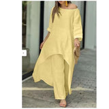 💕Women's Solid Color Linen Fashionable Casual Suit💃💃