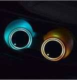 Colorful Cup Holder LED Illuminated Coasters Auto Ambient Lighting