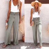 2024 Hot Sale🔥Linen Blend High Rise Smocked Pants