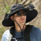 🔥Summer Promotion⚡ - Outdoor Wide-Brimmed Sun Hat with Solar Fan