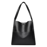 Pure colour simple leather shoulder bag