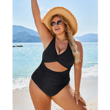 🔥🔥Womens One Piece Swimsuits Push Up Tummy Control Bathing Suits V Neck Cutout Modest Swimwear