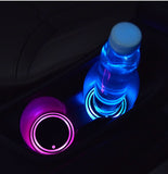 Colorful Cup Holder LED Illuminated Coasters Auto Ambient Lighting