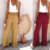 2024 Hot Sale🔥Linen Blend High Rise Smocked Pants