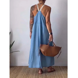 Women's Simple Cotton Linen Sling Dress