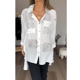 Letter Print Fashion Lapel Shirt