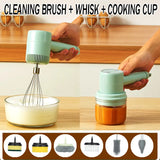 Multifunctional Cordless Electric Whisk Cleaning Brush Mini Handheld Baking Tool