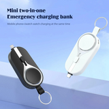 Emergency Charger Mobile Phone Watch Charger 2 in 1 Wireless Power