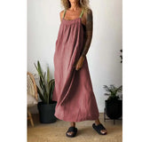 Women's Simple Cotton Linen Sling Dress