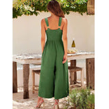 NEW SUMMER V NECK CUTOUT WIDE LEG JUMPSUITS