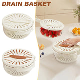 Fruit Drainer Basket with Lid Vegetable Wash Bowl buy one get one free