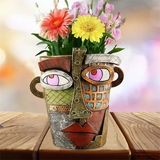 😍 Handmade Picasso Brutalist Abstract Beauty Face Flower Pot