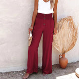 2024 Hot Sale🔥Linen Blend High Rise Smocked Pants