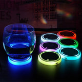 Colorful Cup Holder LED Illuminated Coasters Auto Ambient Lighting