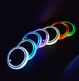 Colorful Cup Holder LED Illuminated Coasters Auto Ambient Lighting