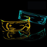 Colorful dazzling light science fiction glasses 2 pairs