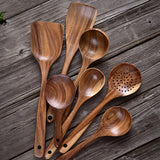 Teak tableware set