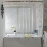 Waterproof Mesh Pockets Shower Curtain