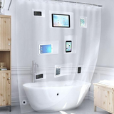 Waterproof Mesh Pockets Shower Curtain