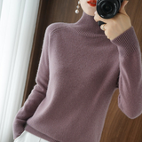 Solid turtleneck cashmere knit sweater-buy 2 free shipping