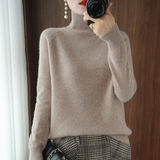 Solid turtleneck cashmere knit sweater-buy 2 free shipping