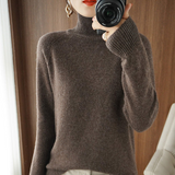 Solid turtleneck cashmere knit sweater-buy 2 free shipping