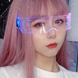 Colorful dazzling light science fiction glasses 2 pairs