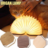 LED Foldable Overturning Wooden Organ Light