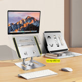 Adjustment folding height cooling rotating aluminum tablet stand