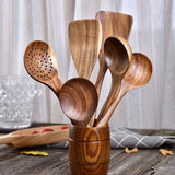 Teak tableware set