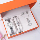 Lushika's new diamond-encrusted fashionable quartz watch five-piece set