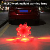 USB 1 set of 3 LED emergency car lights, road flares, warning night lights, roadside disc lights red LED lights