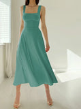 NEW WOMEN'S THICK STRAPS MIDI DRESS (BUY 2 FREE SHIPPING)