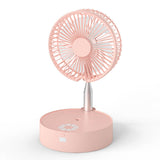 Retractable folding portable fan