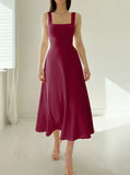 NEW WOMEN'S THICK STRAPS MIDI DRESS (BUY 2 FREE SHIPPING)