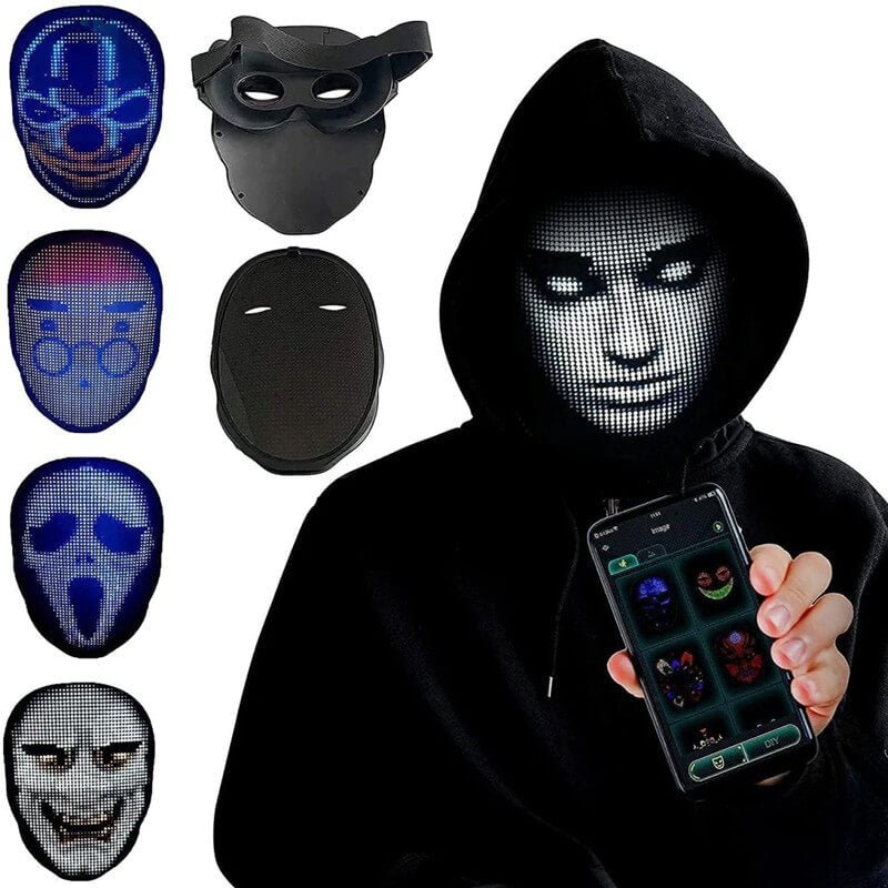 Full Color LED Luminous Mask Face Changing Mask Party Bar Props