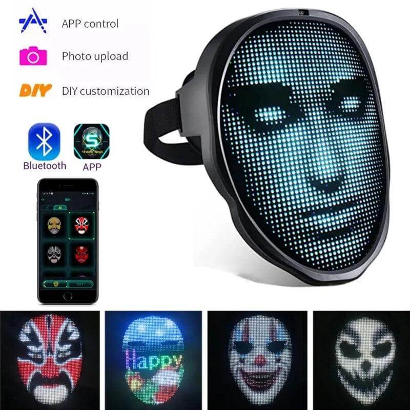 Full Color LED Luminous Mask Face Changing Mask Party Bar Props